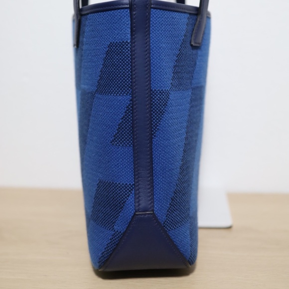 Hermes Limited Edition Color Blue Canvas Cabas H En Biais 27 Tote Bag - Picture 6 of 12